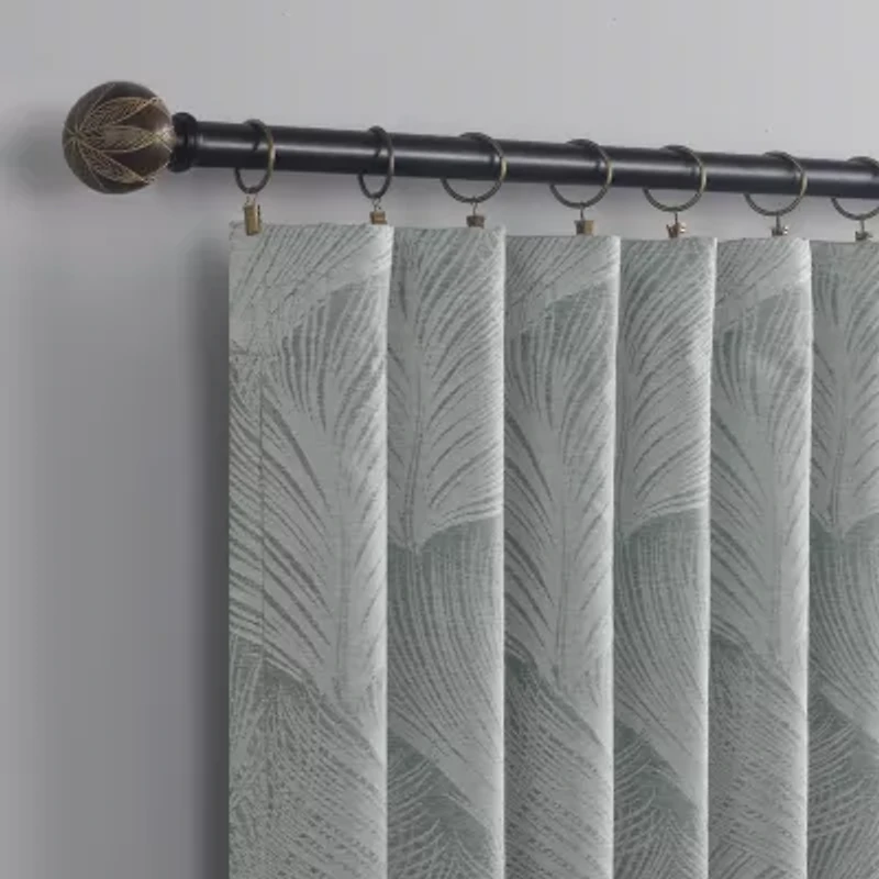 Indigo Road by Egypt Sherrod Coppa Leaf Motif Magnetic Closure Back Tab 100% Blackout Single Curtain Panel