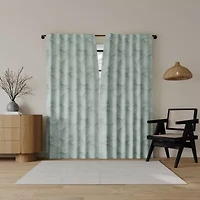 Indigo Road by Egypt Sherrod Coppa Leaf Motif Magnetic Closure Back Tab 100% Blackout Single Curtain Panel