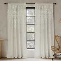Indigo Road by Egypt Sherrod Palo Global Embroidery Rod Pocket Embroidered Light-Filtering Single Curtain Panel