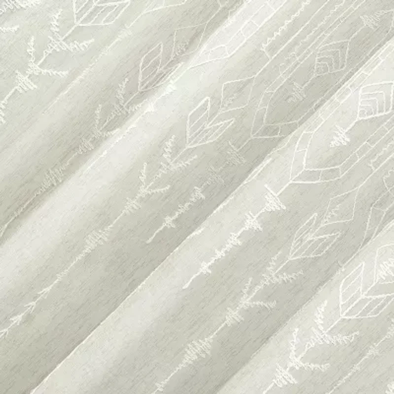 Indigo Road by Egypt Sherrod Palo Global Embroidery Rod Pocket Embroidered Light-Filtering Single Curtain Panel