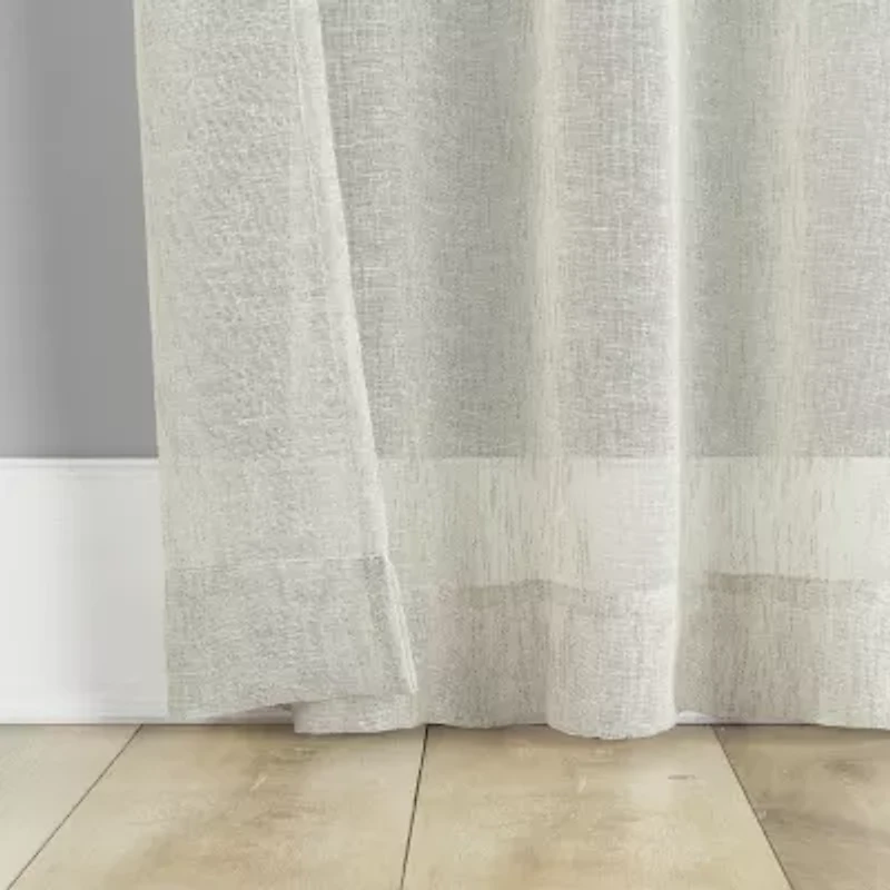 Indigo Road by Egypt Sherrod Palo Global Embroidery Rod Pocket Embroidered Light-Filtering Single Curtain Panel