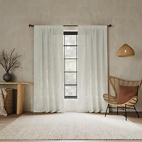 Indigo Road by Egypt Sherrod Palo Global Embroidery Rod Pocket Embroidered Light-Filtering Single Curtain Panel