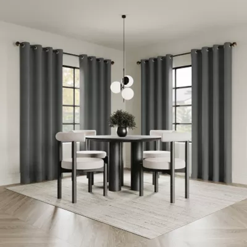 Indigo Road by Egypt Sherrod Sarasi Contrast Tweed Magnetic Closure Grommet Top 100% Blackout Single Curtain Panel