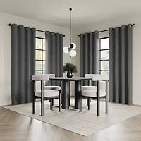 Indigo Road by Egypt Sherrod Sarasi Contrast Tweed Magnetic Closure Grommet Top 100% Blackout Single Curtain Panel