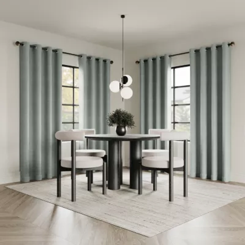 Indigo Road by Egypt Sherrod Sarasi Contrast Tweed Magnetic Closure Grommet Top 100% Blackout Single Curtain Panel