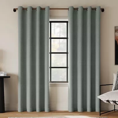 Indigo Road by Egypt Sherrod Sarasi Contrast Tweed Magnetic Closure Grommet Top 100% Blackout Single Curtain Panel