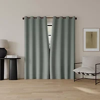Indigo Road by Egypt Sherrod Sarasi Contrast Tweed Magnetic Closure Grommet Top 100% Blackout Single Curtain Panel