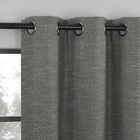 Indigo Road by Egypt Sherrod Sarasi Contrast Tweed Magnetic Closure Grommet Top 100% Blackout Single Curtain Panel