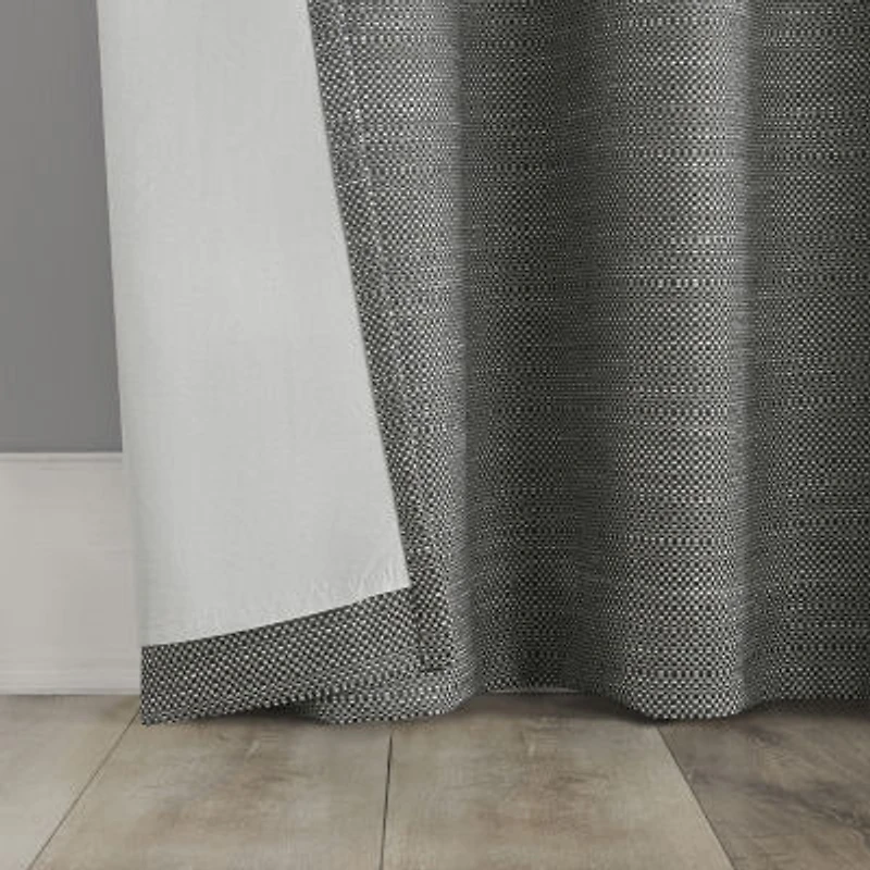 Indigo Road by Egypt Sherrod Sarasi Contrast Tweed Magnetic Closure Grommet Top 100% Blackout Single Curtain Panel