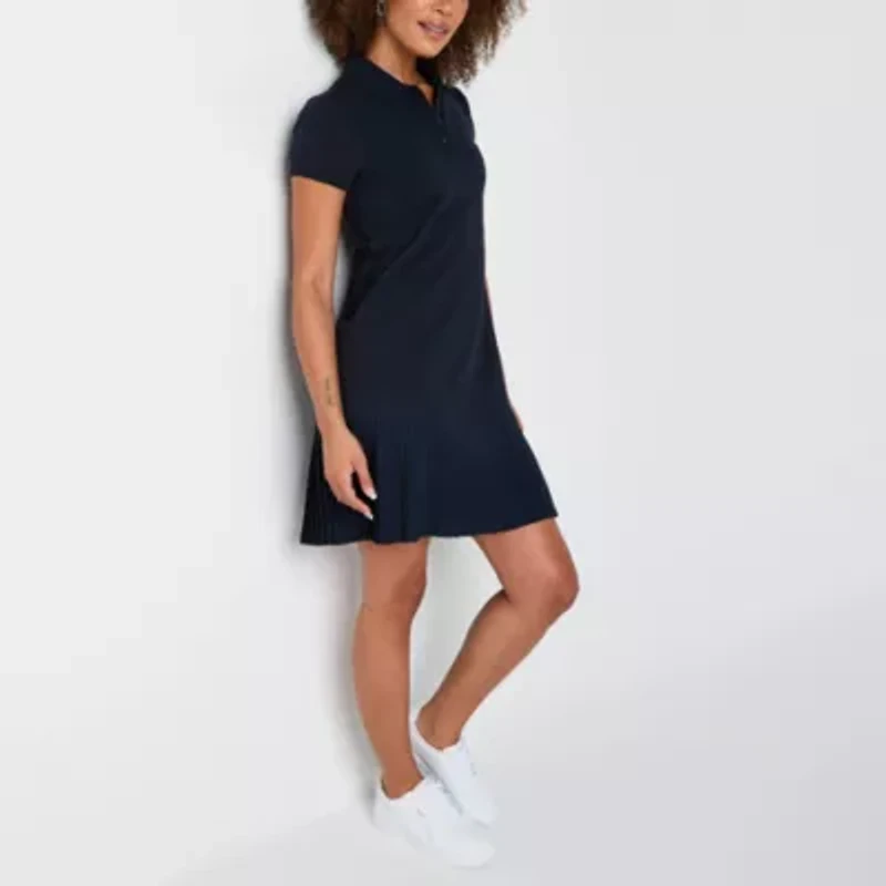 IZOD Womens Short Sleeve Juniors Shirt Dress