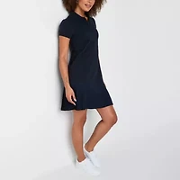IZOD Womens Short Sleeve Juniors Shirt Dress