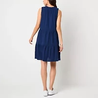 St. John's Bay Womens Sleeveless Striped A-Line Dress