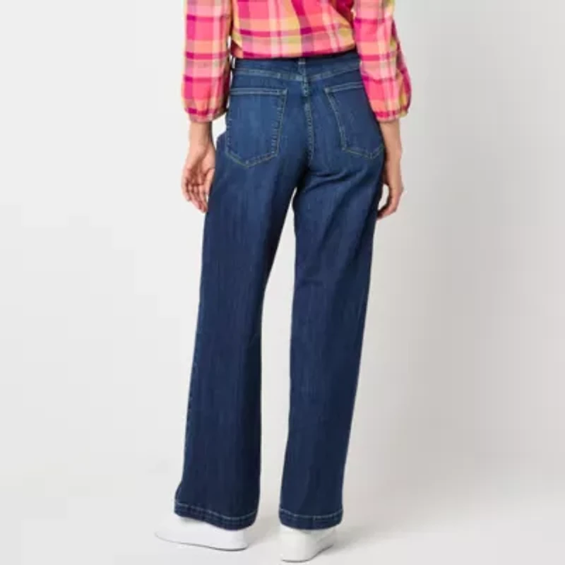 St. John's Bay Womens High Rise Wide Leg Jean