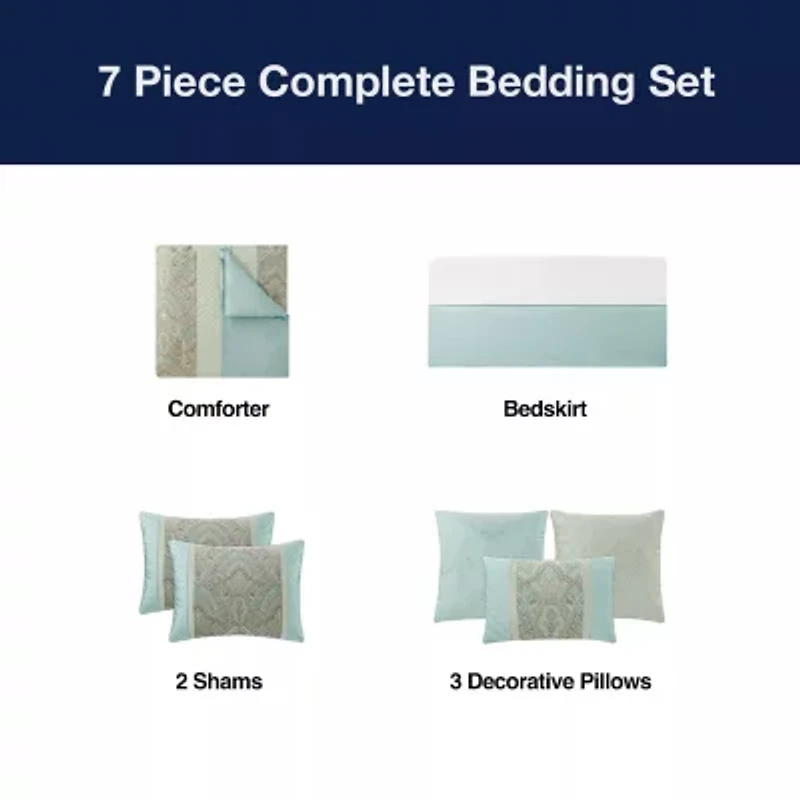 Broadhaven Sterling 7-pc. Embellished Embroidered Comforter Set