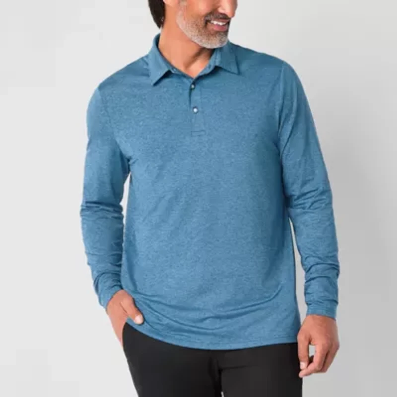 St. John's Bay Performance Mens Classic Fit Long Sleeve Polo Shirt