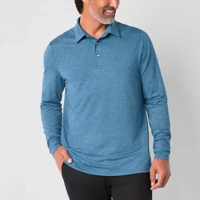 St. John's Bay Performance Mens Classic Fit Long Sleeve Polo Shirt