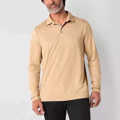 St. John's Bay Performance Mens Classic Fit Long Sleeve Polo Shirt