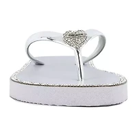 Juicy Couture Womens Bling Heart Flip-Flops