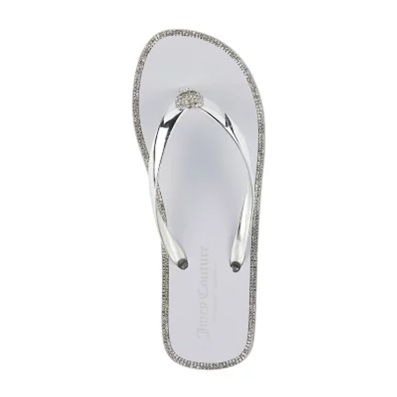 Juicy Couture Womens Bling Heart Flip-Flops