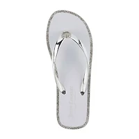 Juicy Couture Womens Bling Heart Flip-Flops
