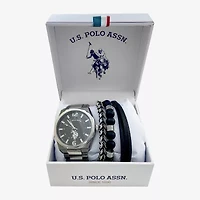 U.S. Polo Assn. Mens Two Tone 4-pc. Watch Boxed Set Usc20298jc