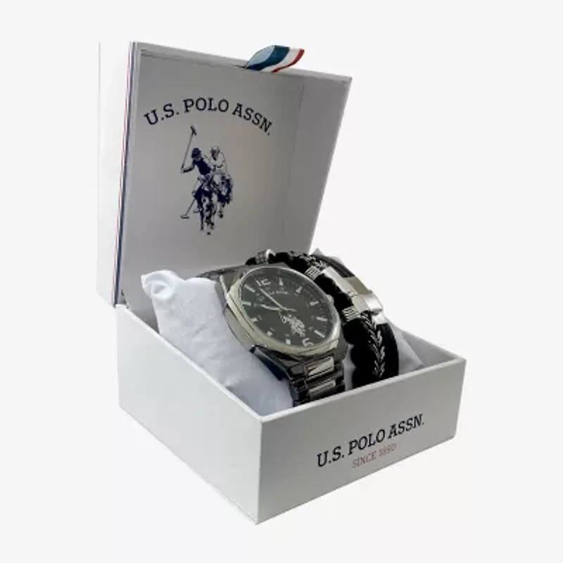 U.S. Polo Assn. Mens Two Tone 4-pc. Watch Boxed Set Usc20298jc