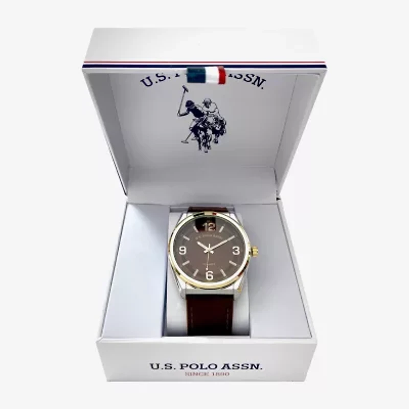 U.S. Polo Assn. Mens Brown Strap Watch Usc50778jc