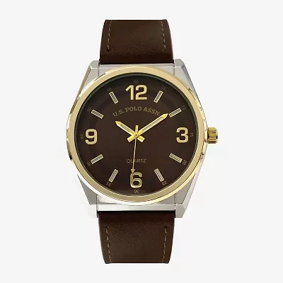 U.S. Polo Assn. Mens Brown Strap Watch Usc50778jc