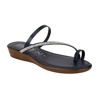 Italian Shoemakers Womens Havena Toe Ring Strap Flat Sandals