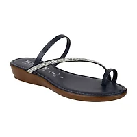 Italian Shoemakers Womens Havena Toe Ring Strap Flat Sandals