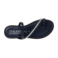 Italian Shoemakers Womens Havena Toe Ring Strap Flat Sandals