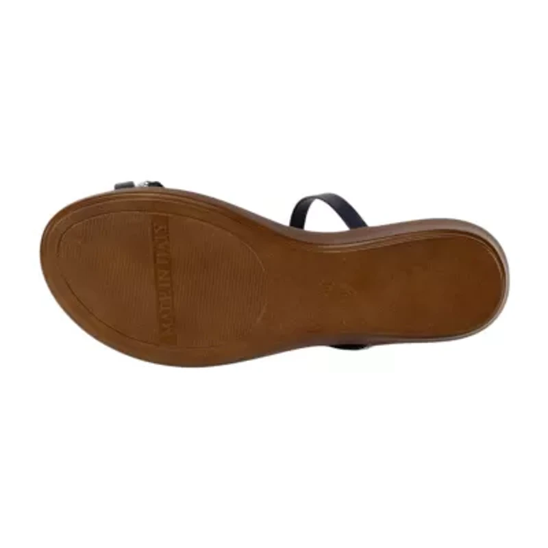 Italian Shoemakers Womens Havena Toe Ring Strap Flat Sandals