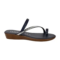 Italian Shoemakers Womens Havena Toe Ring Strap Flat Sandals