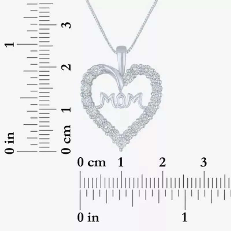 Yes, Please! (G-H / Si2-I1) Womens Diamond Accent Lab Grown White Diamond Pure Silver Over Brass Heart 18 Inch Pendant Necklace