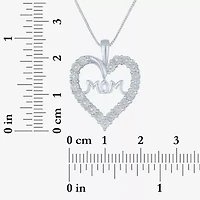 Yes, Please! (G-H / Si2-I1) Womens Diamond Accent Lab Grown White Diamond Pure Silver Over Brass Heart 18 Inch Pendant Necklace