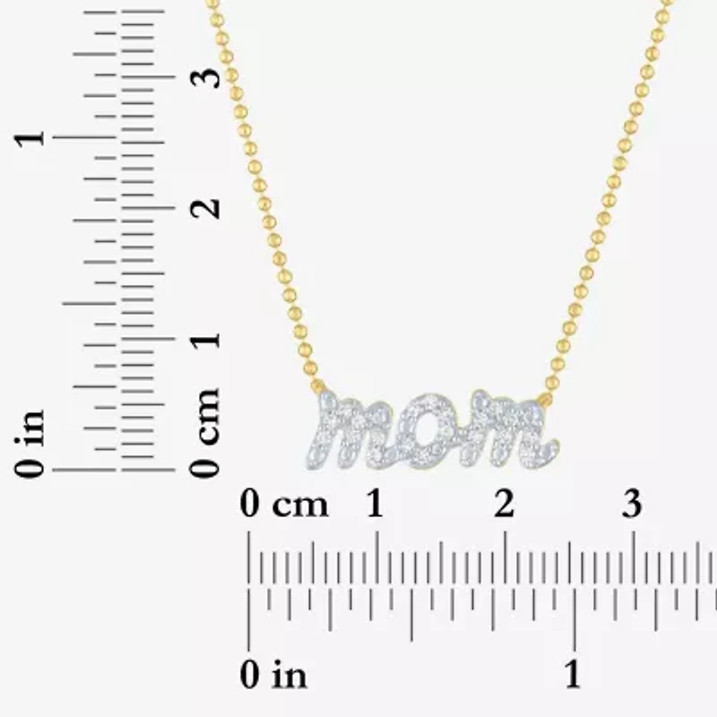 Diamond Addiction (G-H / Si2-I1) Womens 1/ CT. T.W. Lab Grown White Diamond 14K Gold Over Silver Inch Pendant Necklace