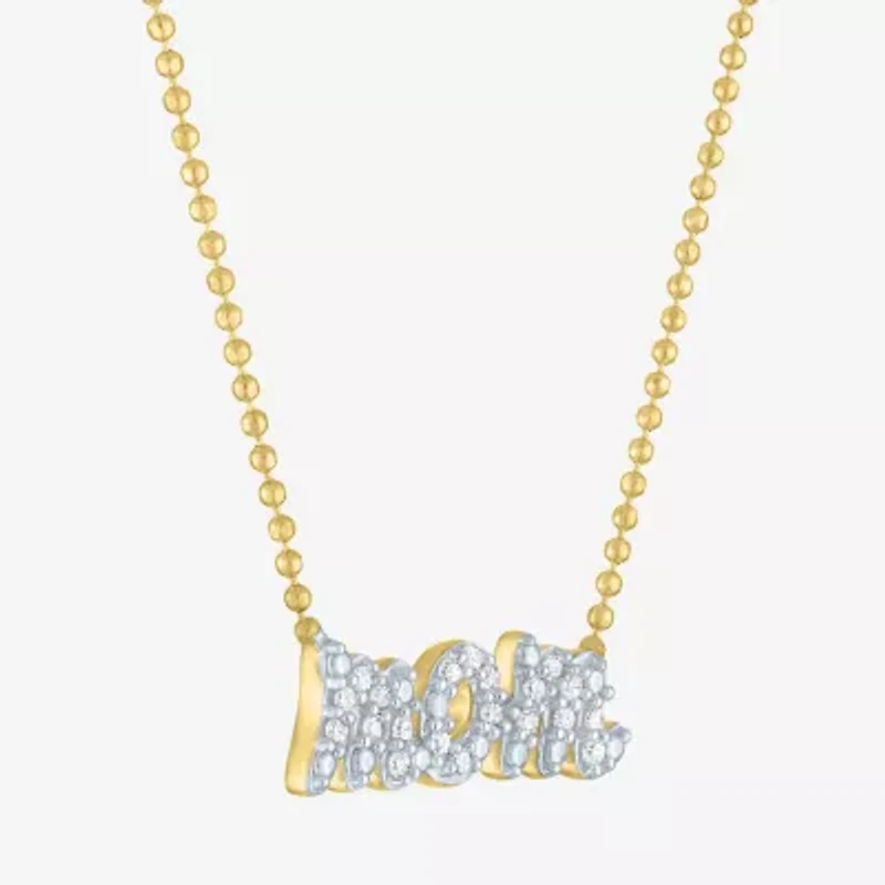 Diamond Addiction (G-H / Si2-I1) Womens 1/ CT. T.W. Lab Grown White Diamond 14K Gold Over Silver Inch Pendant Necklace
