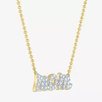 Diamond Addiction (G-H / Si2-I1) Womens 1/ CT. T.W. Lab Grown White Diamond 14K Gold Over Silver Inch Pendant Necklace
