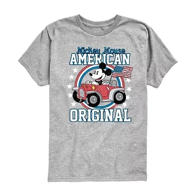 Disney Collection Toddler Boys Crew Neck Short Sleeve Regular Fit Mickey Mouse Graphic T-Shirt