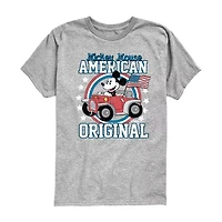 Disney Collection Toddler Boys Crew Neck Short Sleeve Regular Fit Mickey Mouse Graphic T-Shirt