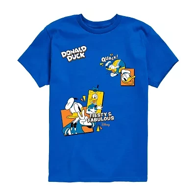 Disney Collection Little & Big Kid Boys Crew Neck Short Sleeve Regular Fit Donald Duck Graphic T-Shirt