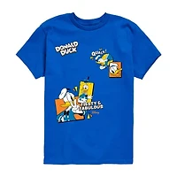 Disney Collection Little & Big Kid Boys Crew Neck Short Sleeve Regular Fit Donald Duck Graphic T-Shirt
