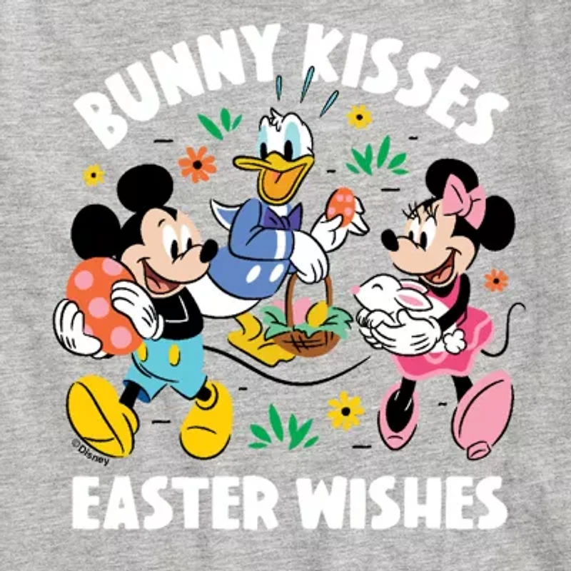 Disney Collection Little & Big Kid Boys Crew Neck Short Sleeve Regular Fit Donald Duck Mickey Mouse Minnie Graphic T-Shirt