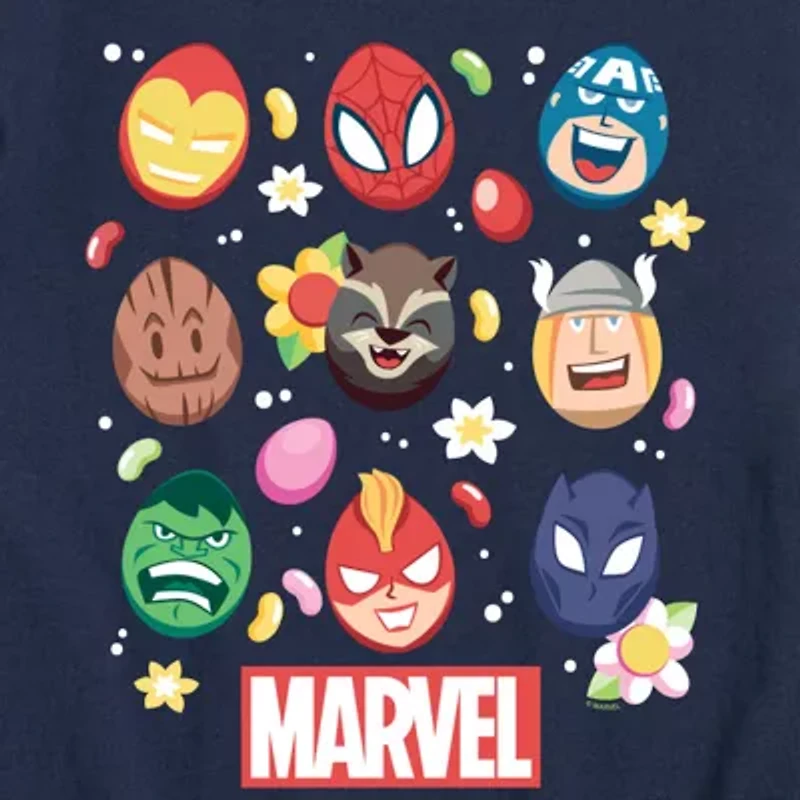 Disney Collection Little & Big Kid Boys Crew Neck Short Sleeve Regular Fit Captain America Groot Hulk Graphic T-Shirt