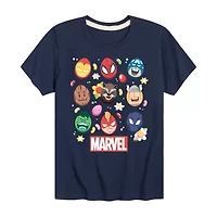Disney Collection Little & Big Kid Boys Crew Neck Short Sleeve Regular Fit Captain America Groot Hulk Graphic T-Shirt