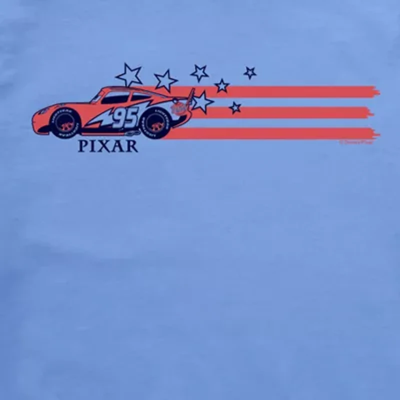 Disney Collection Little & Big Kid Boys Crew Neck Short Sleeve Regular Fit Cars Graphic T-Shirt