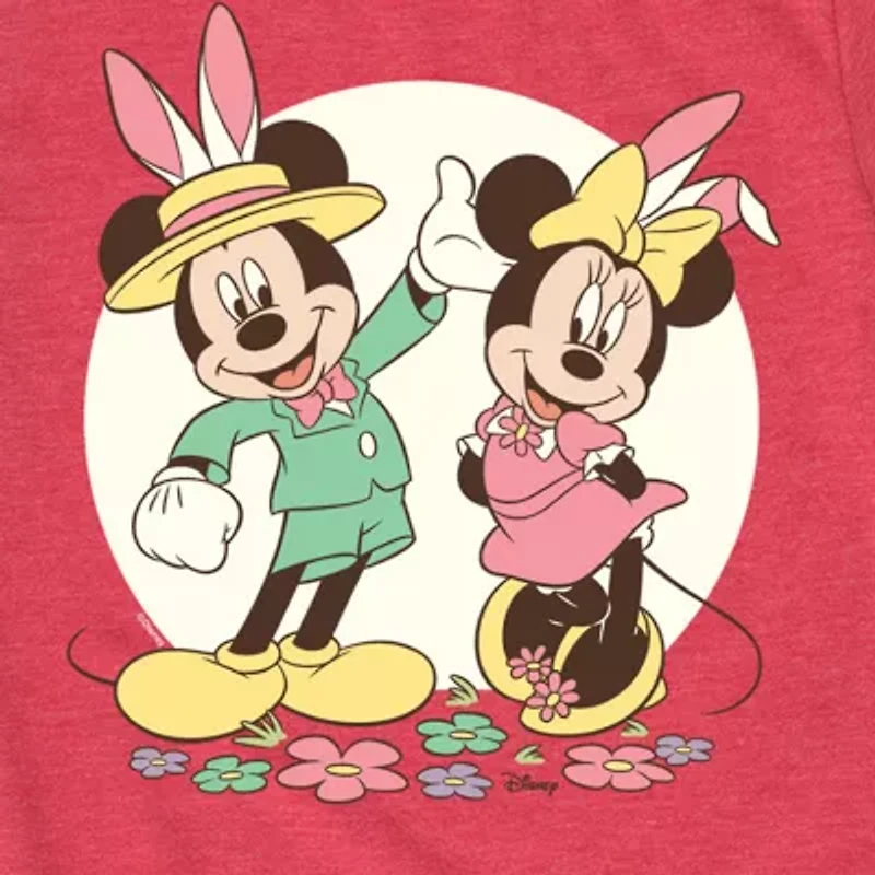 Disney Collection Little & Big Kid Boys Crew Neck Short Sleeve Regular Fit Mickey Mouse Minnie Graphic T-Shirt