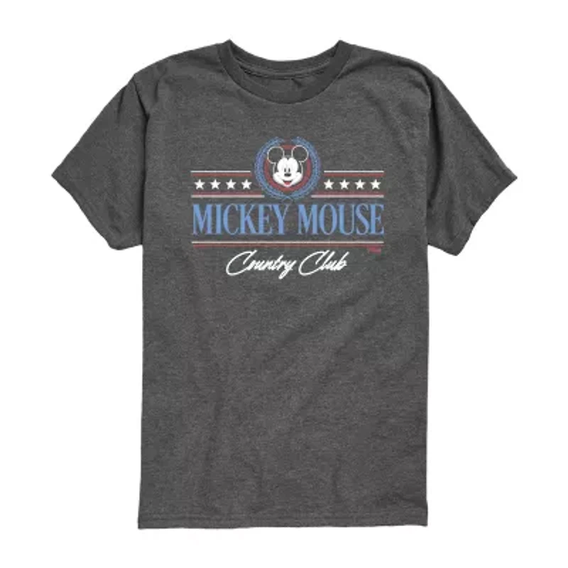 Disney Collection Little & Big Kid Boys Crew Neck Short Sleeve Regular Fit Mickey Mouse Graphic T-Shirt