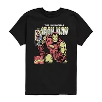 Disney Collection Little & Big Kid Boys Crew Neck Short Sleeve Regular Fit Iron Man Marvel Graphic T-Shirt