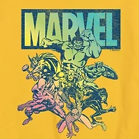 Disney Collection Little & Big Kid Boys Crew Neck Short Sleeve Regular Fit Captain America Hulk Iron Man Graphic T-Shirt